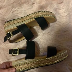 Sandals - worn once or twice - studded - 6.5 women